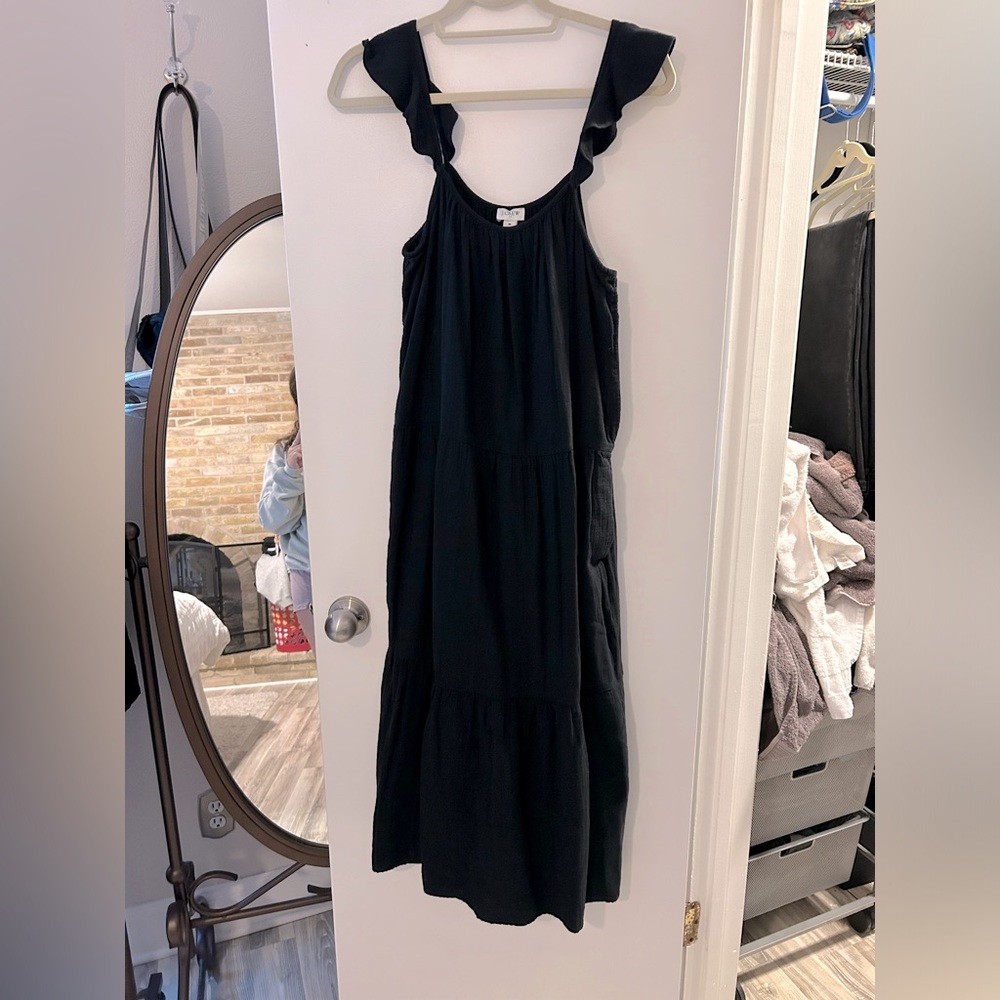Jcrew black midi dress, never worn